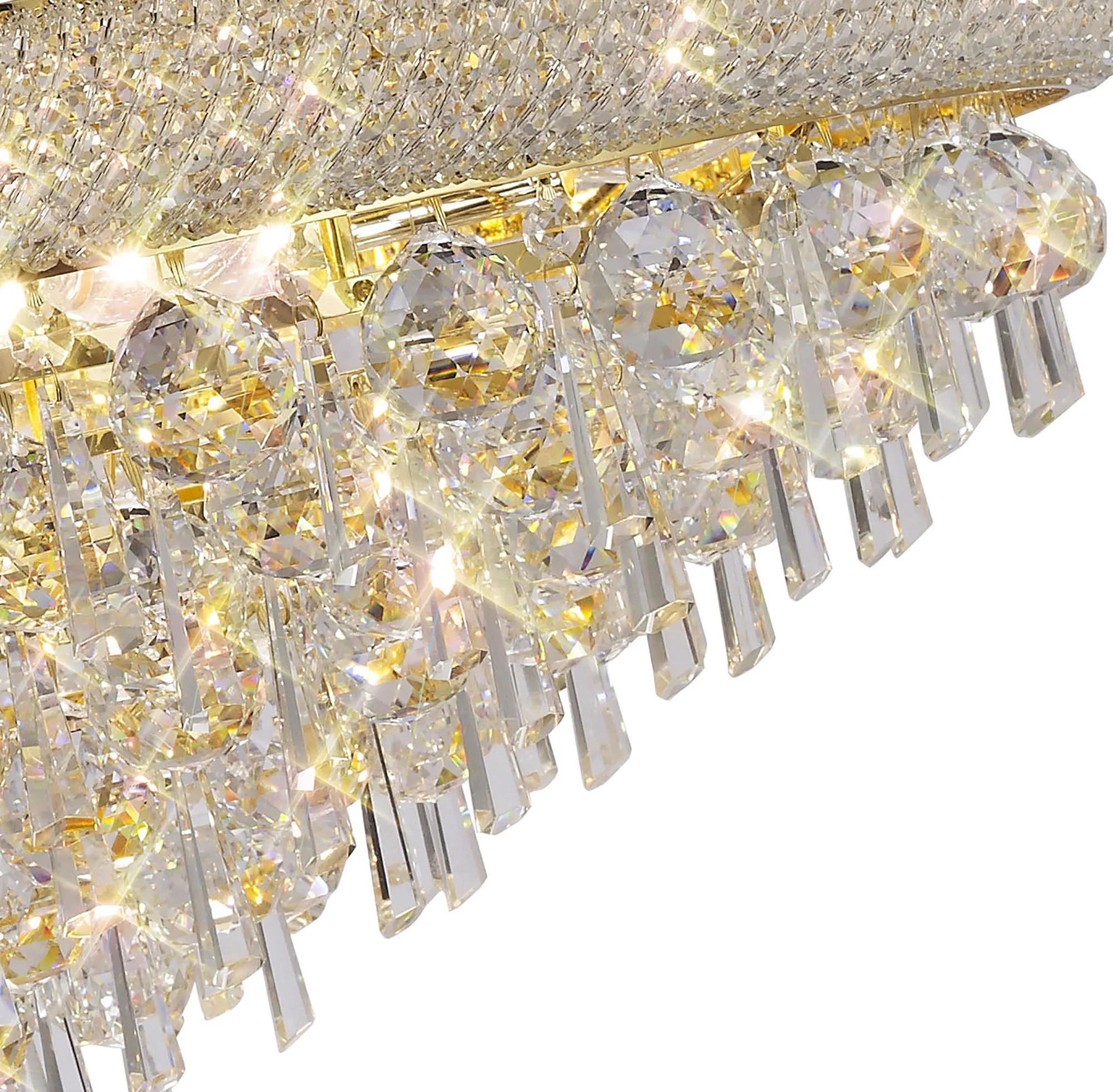Alexandra Crystal Chandelier 18 Light (27kg) Gold IL32112  Diyas Alexandra Gold